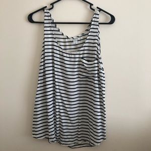 Old Navy Sheer Tank White and Blue Stripe